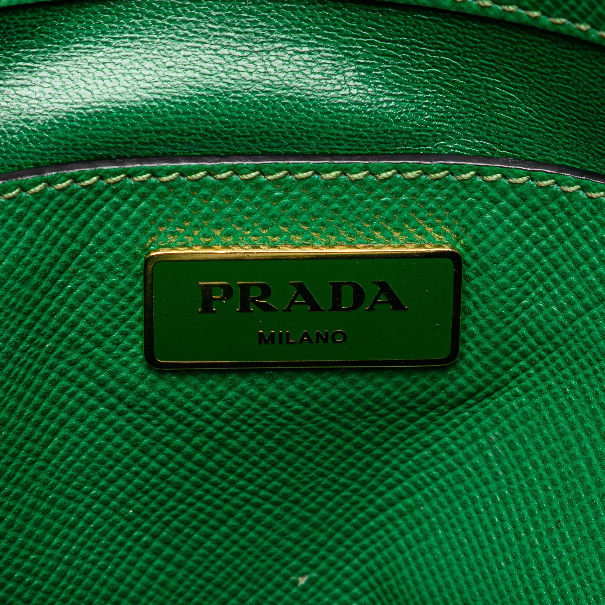 Green Prada Saffiano Cuir Dome Bag Satchel