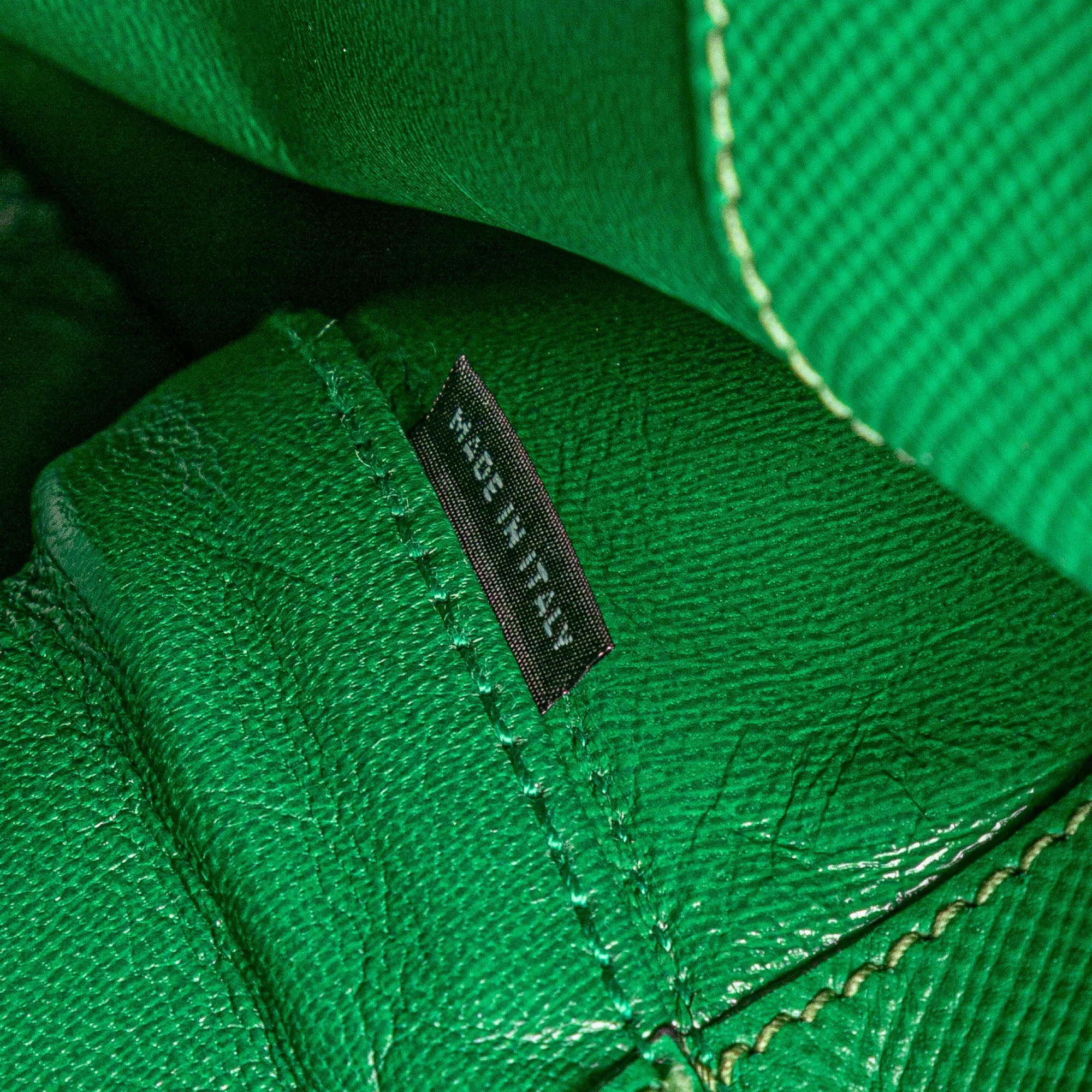 Green Prada Saffiano Cuir Dome Bag Satchel