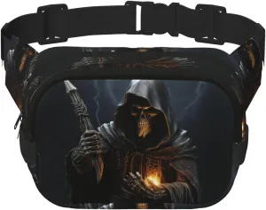 Grim Reaper Fanny Pack For Women Waterproof Adjustable Belt Bags Waist Pack Fashion Casual Crossbody Bags Bum Bag For Running Workout Hiking Traveling