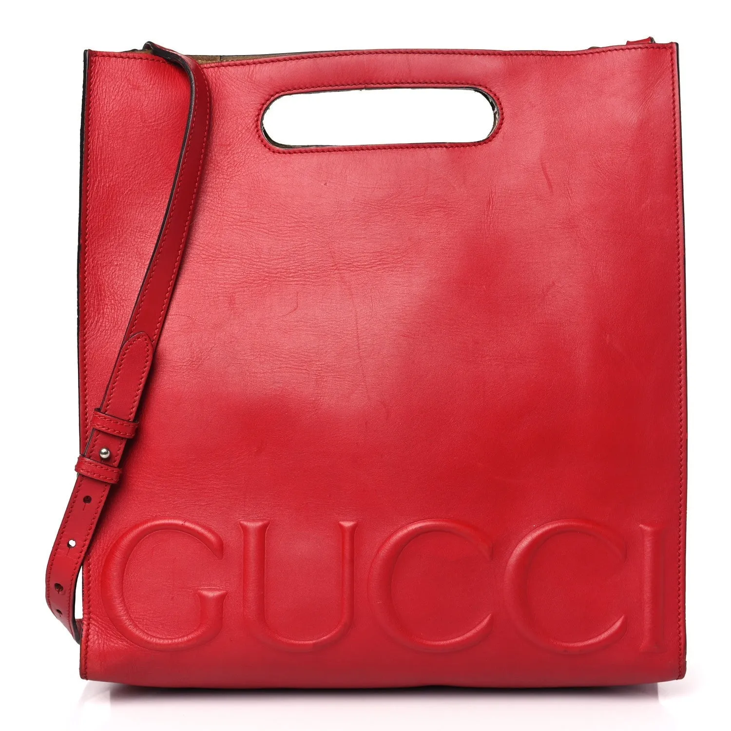 Gucci Xl Unique Easy returns Embossed Tote Calfskin Medium