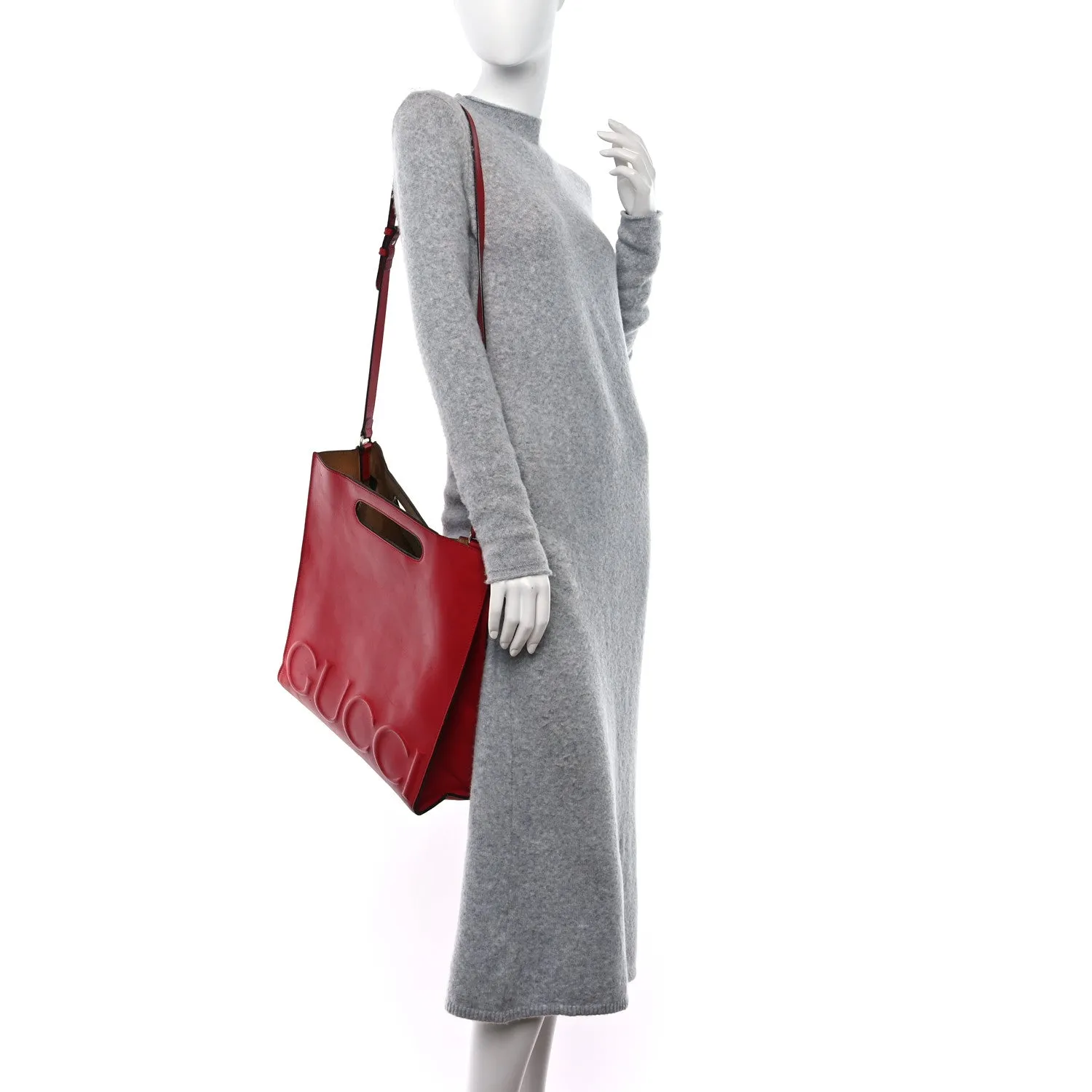 Gucci Xl Unique Easy returns Embossed Tote Calfskin Medium