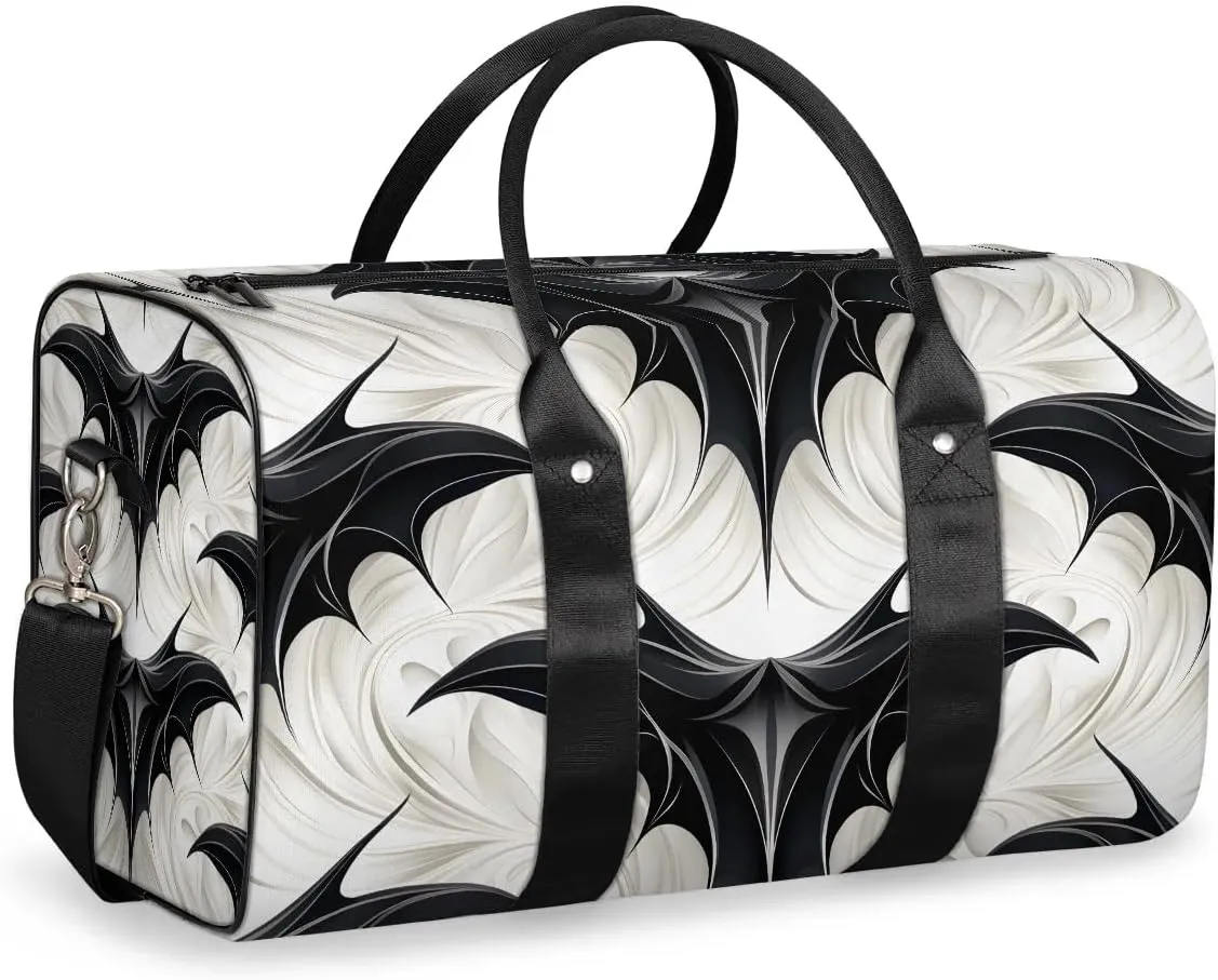 Halloween Bat Travel Duffel Bag for Women Men Waterproof Foldable Overnight Weekender Bag Large Capacity Sports Gym Bag