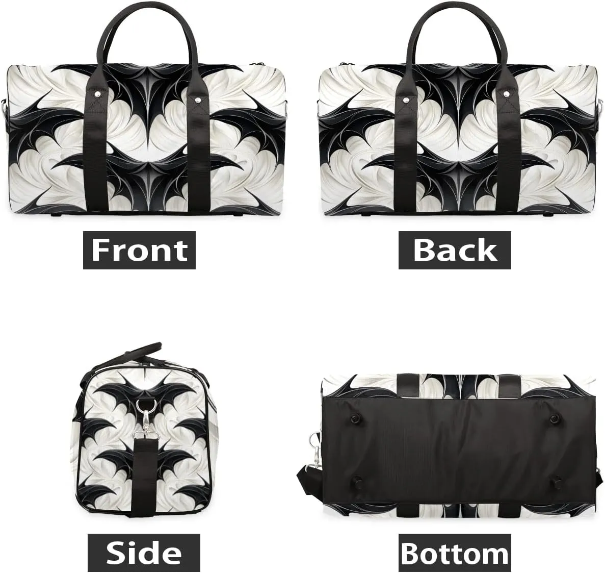 Halloween Bat Travel Duffel Bag for Women Men Waterproof Foldable Overnight Weekender Bag Large Capacity Sports Gym Bag