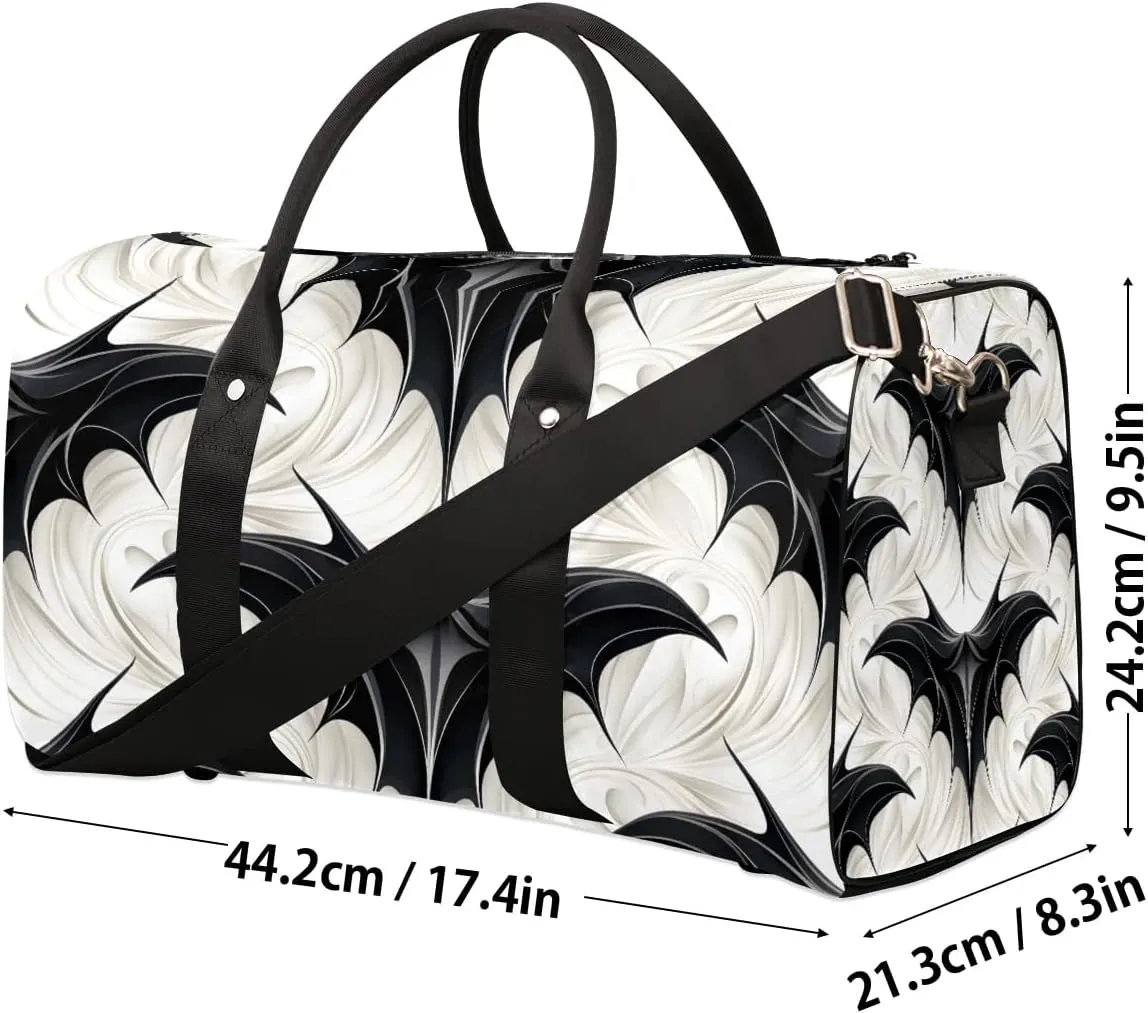 Halloween Bat Travel Duffel Bag for Women Men Waterproof Foldable Overnight Weekender Bag Large Capacity Sports Gym Bag