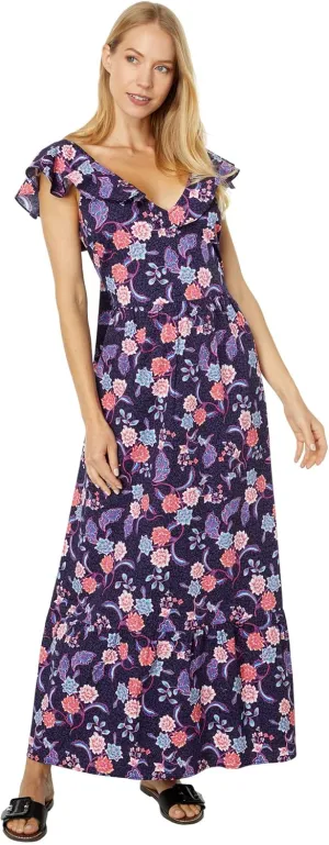 HALSTON H Sleeveless Ruffled Strap Dress