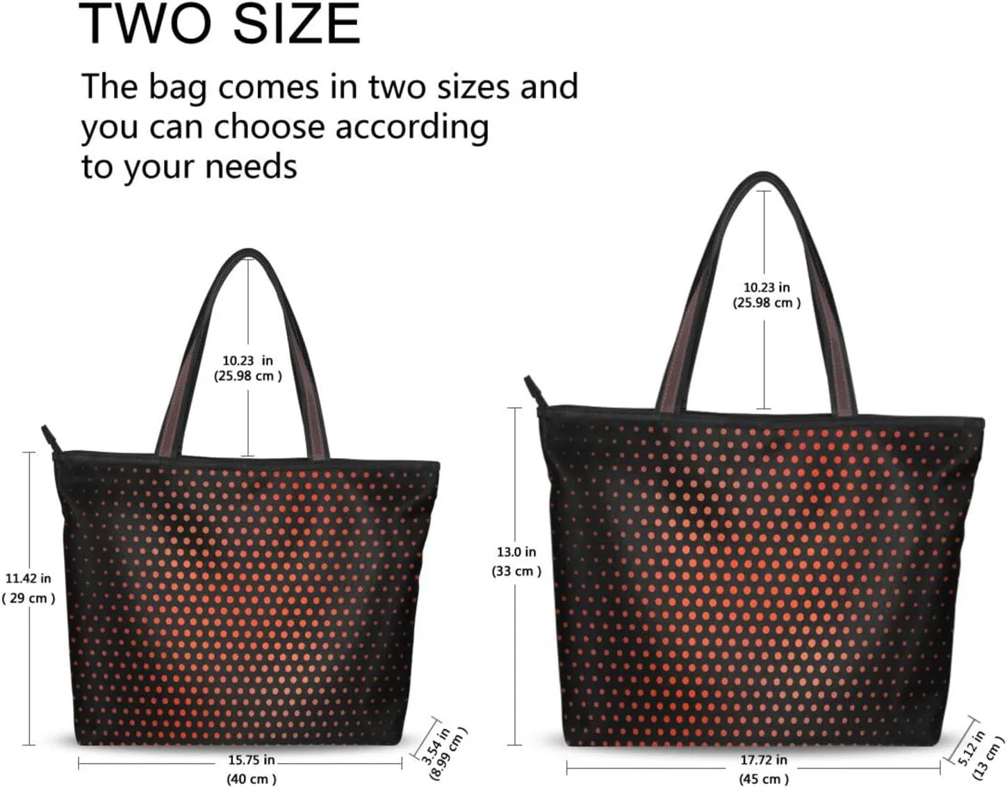 Handbag for Women Polka Dot Red Black Cool Shoulder Bag Gym Tote Travel Shopping Satchel