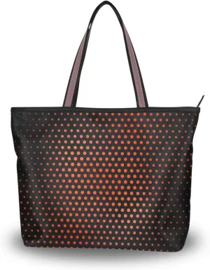 Handbag for Women Polka Dot Red Black Cool Shoulder Bag Gym Tote Travel Shopping Satchel