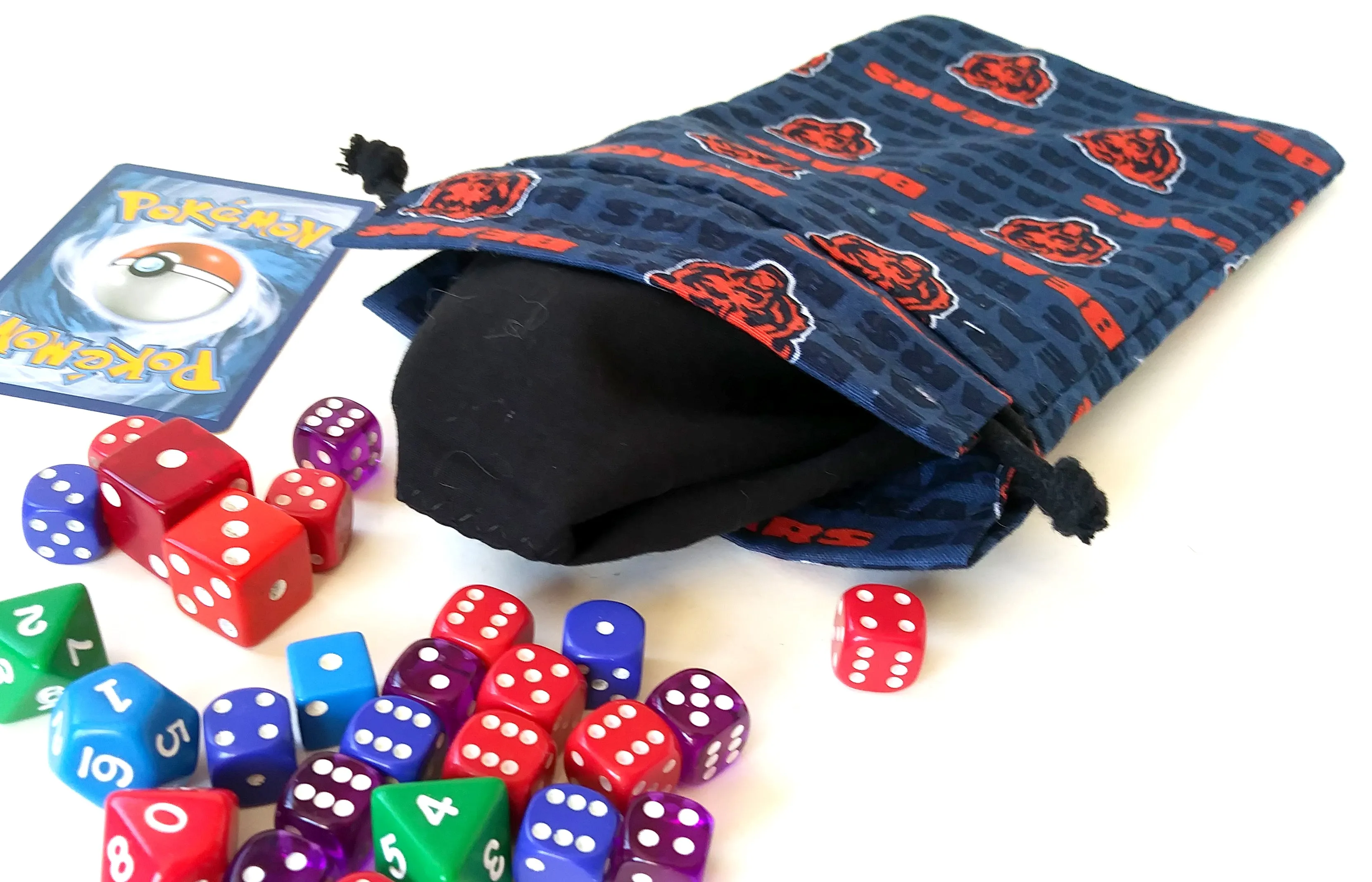 Handmade Drawstring bag -  Chicago Bears bag