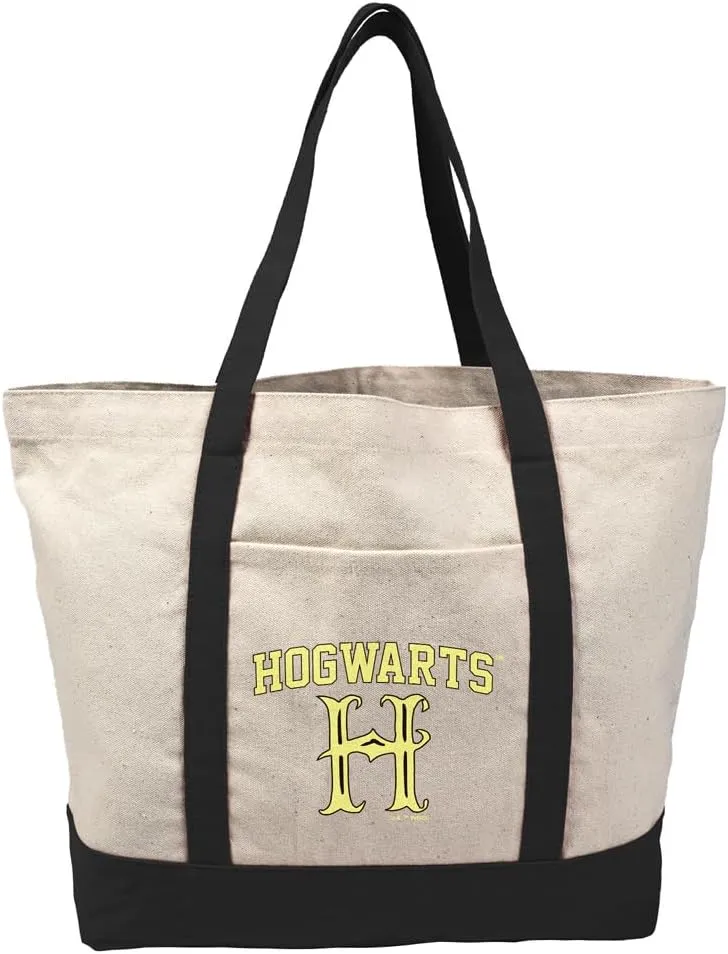 Harry Potter Hogwarts Arch, Tote Bag With External Pocket, Reusable Shoulder Bag for Shopping, Beach, Royal Collection
