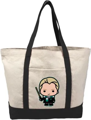 HarryPotter Cute Chibi Character Tote Bag With External Pocket, Reusable Shoulder Bag for Shopping, Beach, Royal Collection