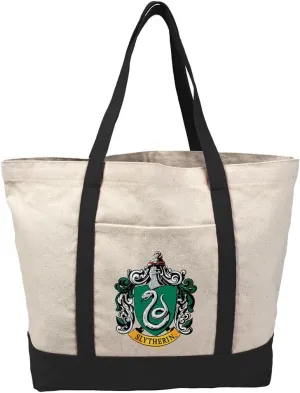 HarryPotter Hogwarts School Crest Tote Bag With External Pocket, Reusable Shoulder Bag for Shopping, Beach, Royal Collection