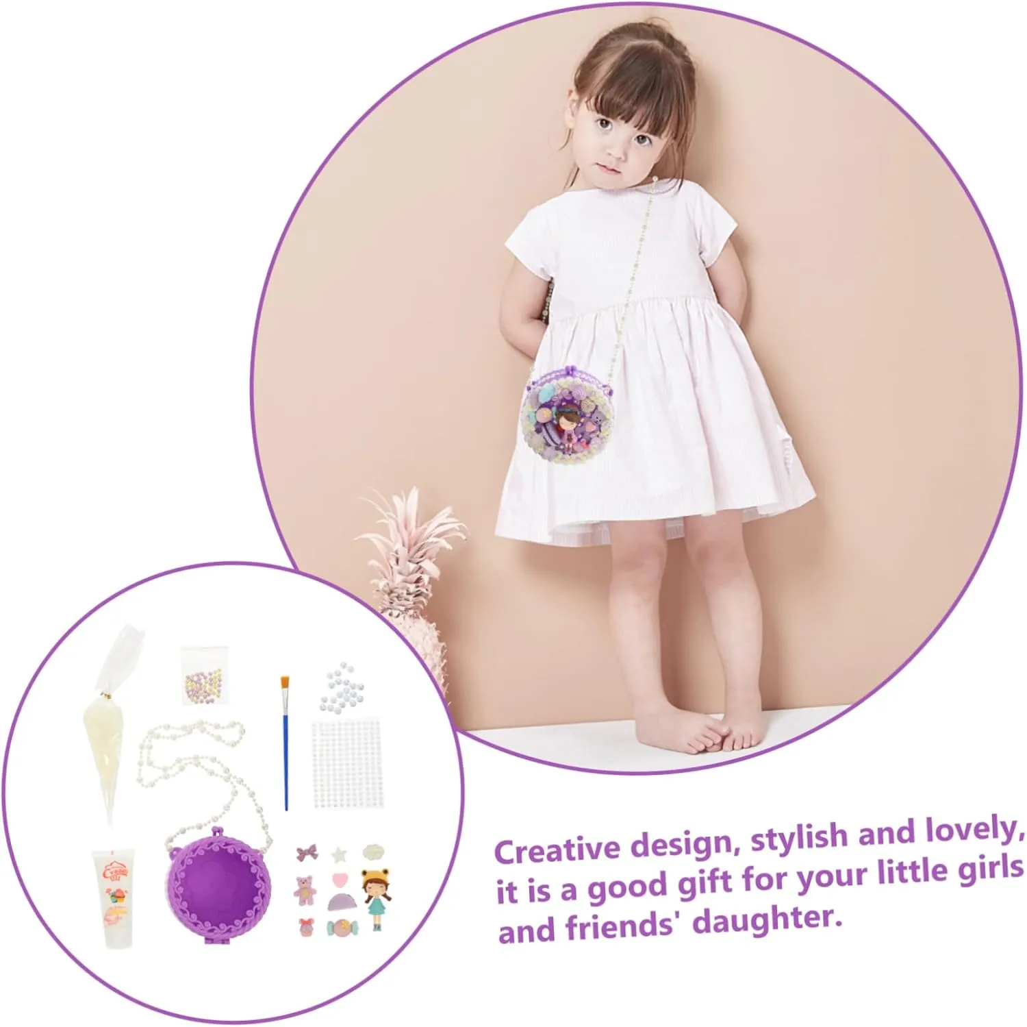 Hemoton 1set Boy Girl Cross-Body Bag Craft Kit Material for Girls Fun and Engaging Toy Set Cartoon Accessories for Crafting Jewelry Cards and More for Creative Boy Girl