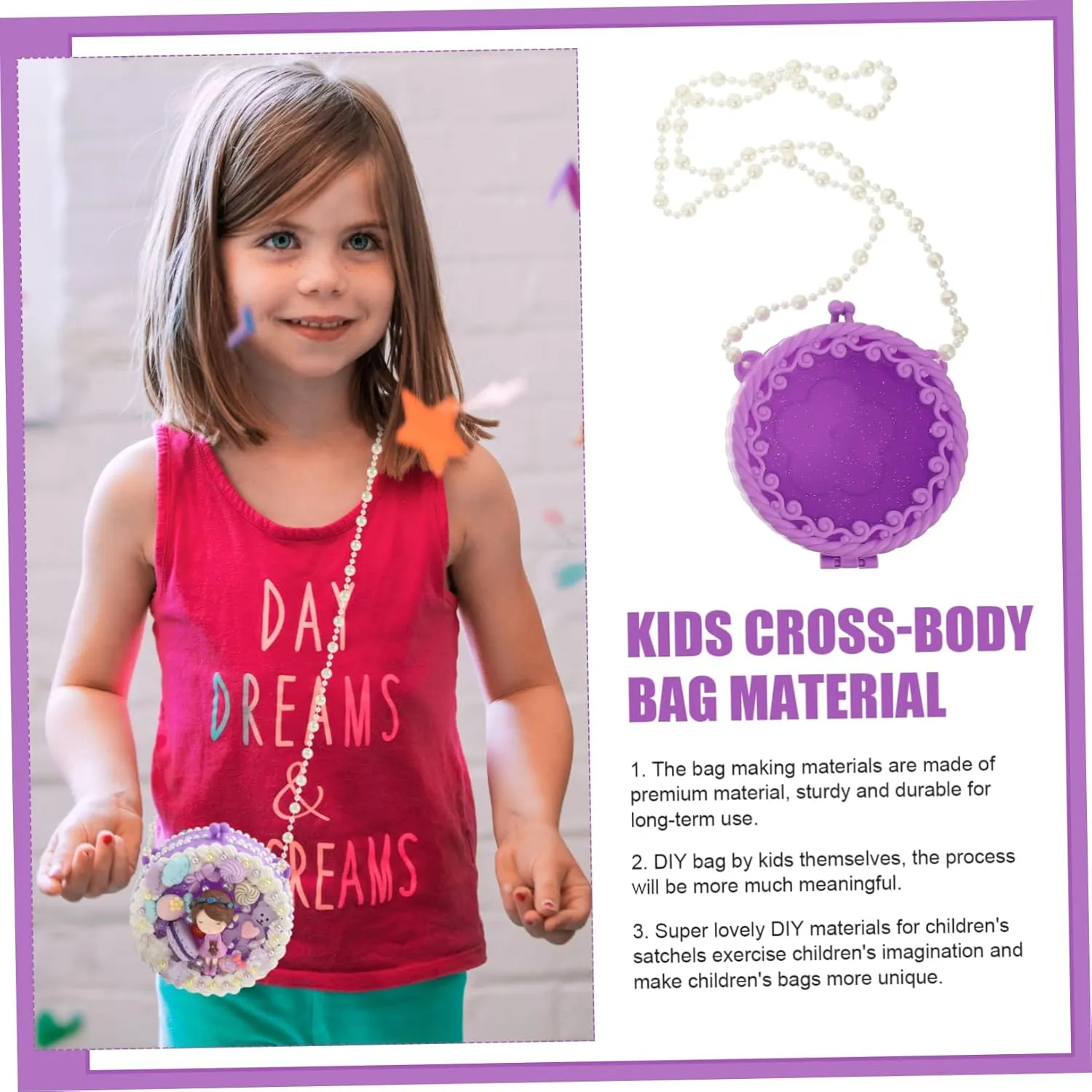 Hemoton 1set Boy Girl Cross-Body Bag Craft Kit Material for Girls Fun and Engaging Toy Set Cartoon Accessories for Crafting Jewelry Cards and More for Creative Boy Girl