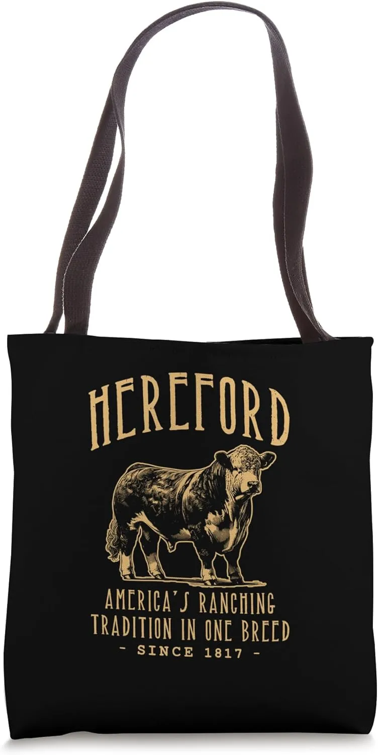 HEREFORD CATTLE VINTAGE LIVESTOCK DESIGN Tote Bag