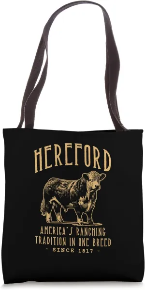 HEREFORD CATTLE VINTAGE LIVESTOCK DESIGN Tote Bag