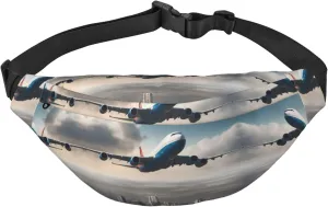 high altitude airplane Large Fashion Crossbody Waist Bag, Travel Casual Boys Waist Bag, Suitable for Sports, Running, Cycling, Traveling, Fishing