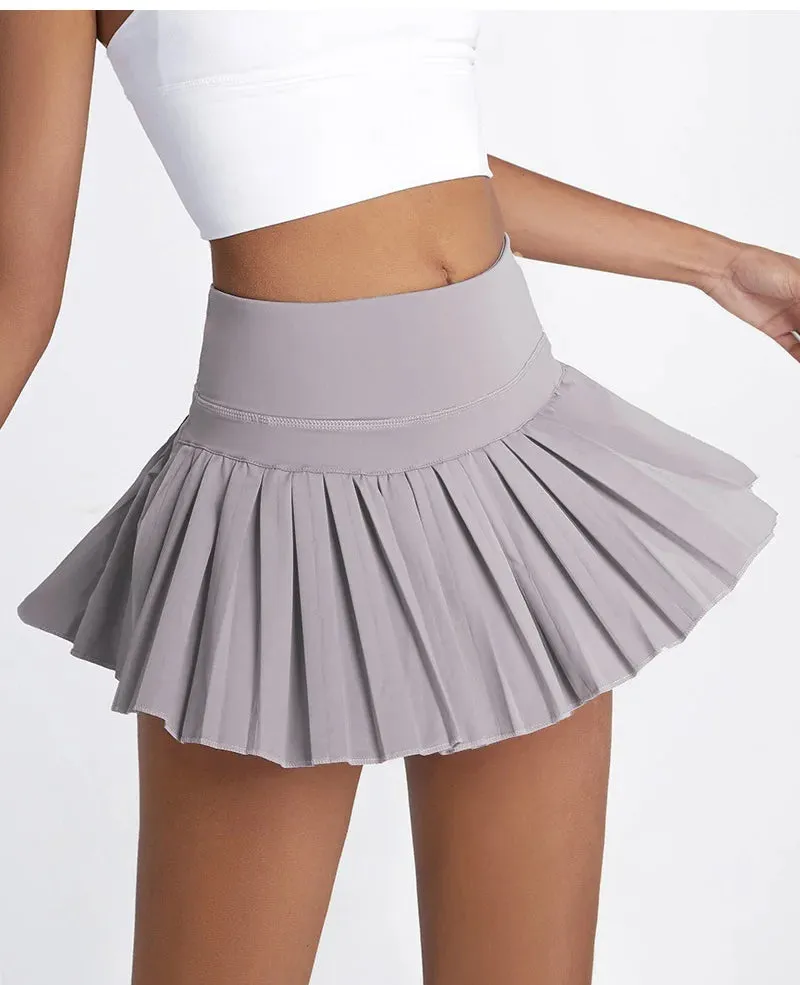 High-Waist Tennis Skirt with Safe Hidden Pocket