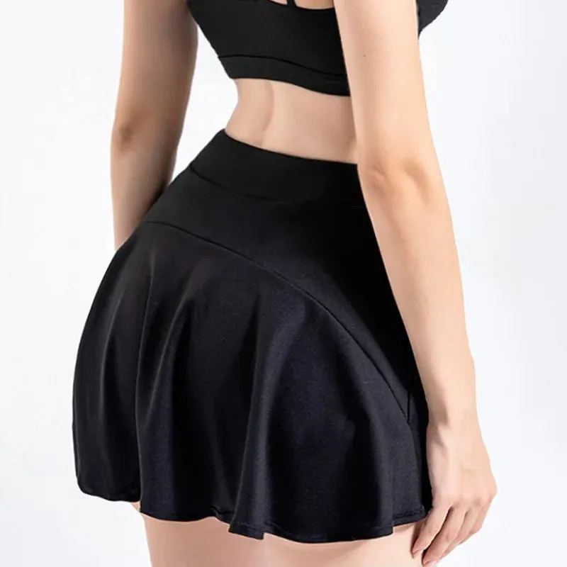 High-Waist Tennis Skirt with Safe Hidden Pocket