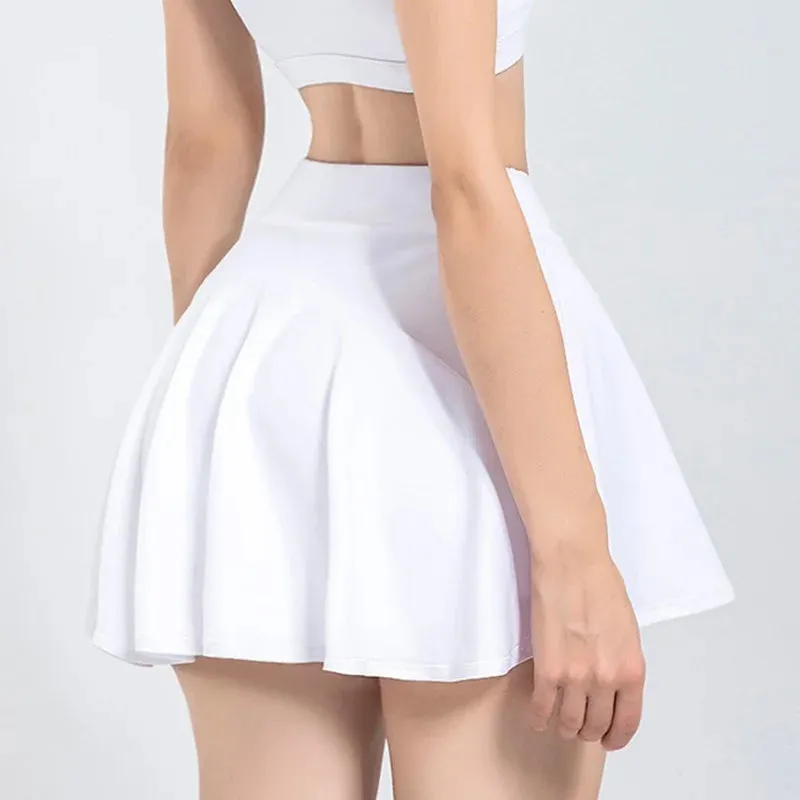 High-Waist Tennis Skirt with Safe Hidden Pocket