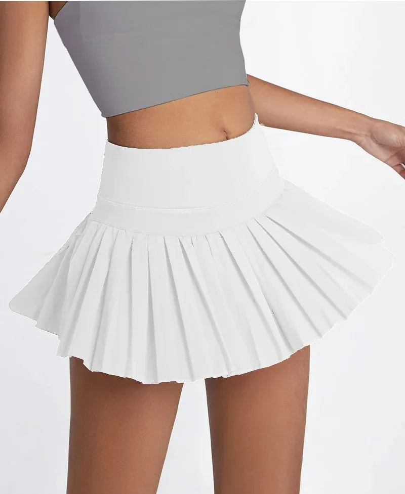 High-Waist Tennis Skirt with Safe Hidden Pocket