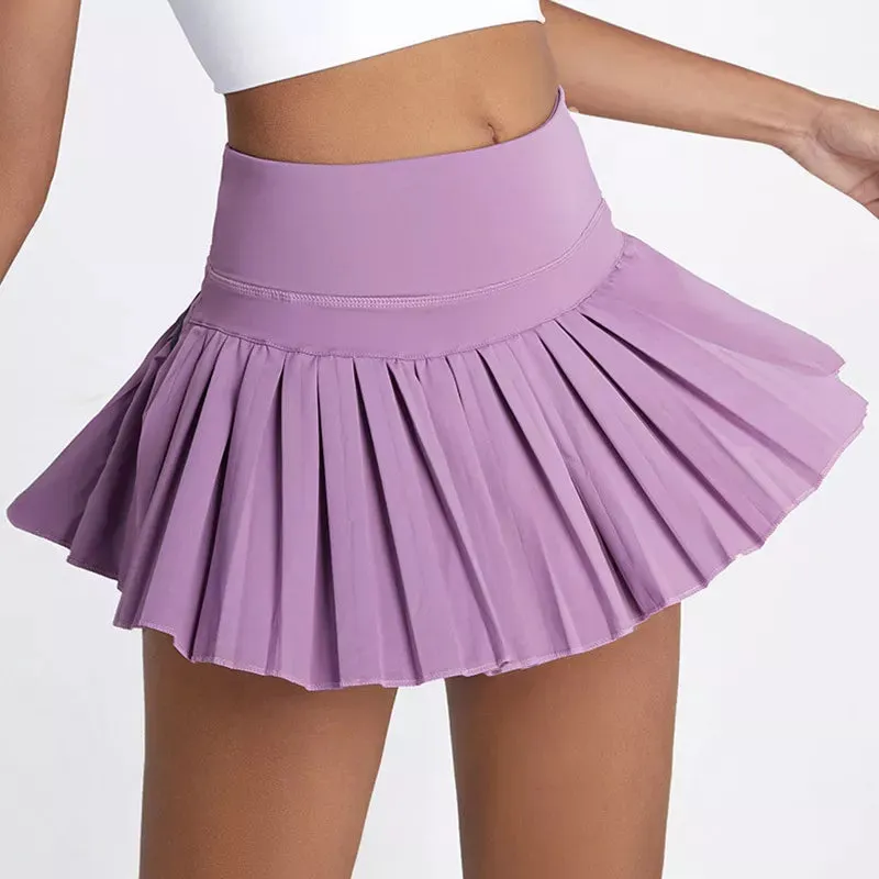 High-Waist Tennis Skirt with Safe Hidden Pocket
