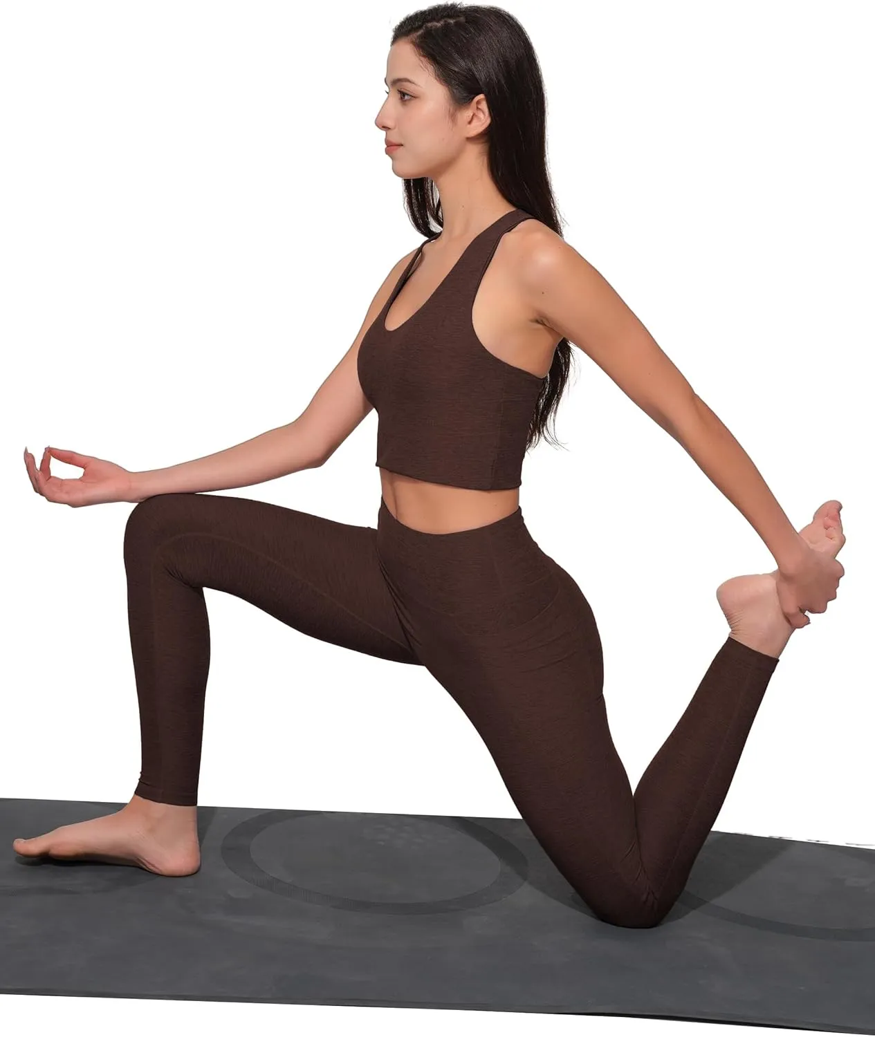 High Waist Yoga Pants with 2 Side Pockets,Ultra Soft Tummy Control Athletic Leggings for Women