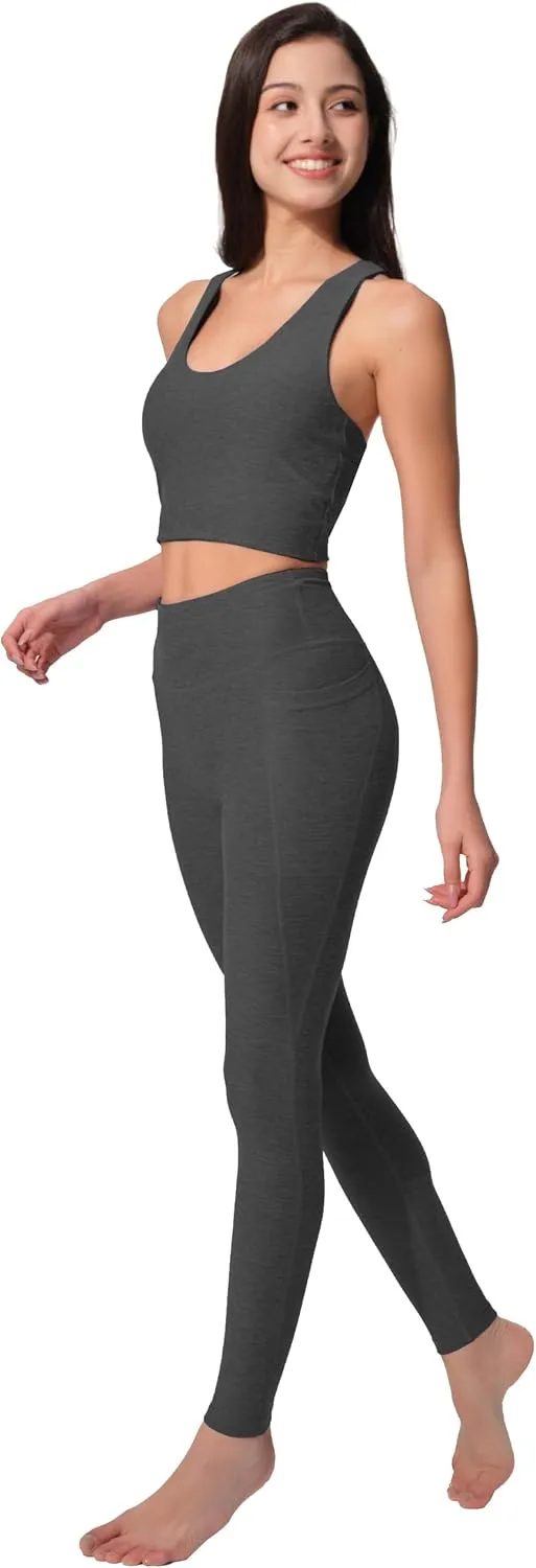 High Waist Yoga Pants with 2 Side Pockets,Ultra Soft Tummy Control Athletic Leggings for Women