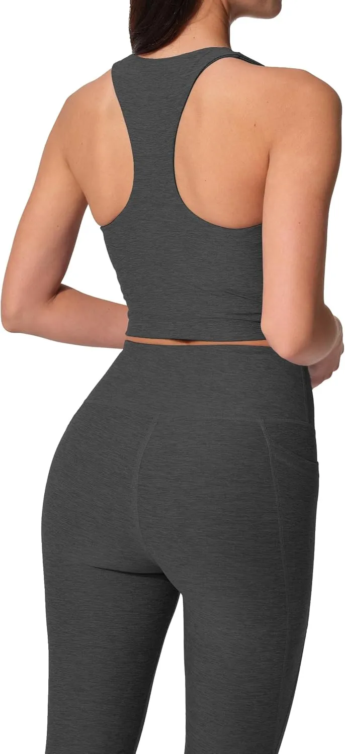 High Waist Yoga Pants with 2 Side Pockets,Ultra Soft Tummy Control Athletic Leggings for Women