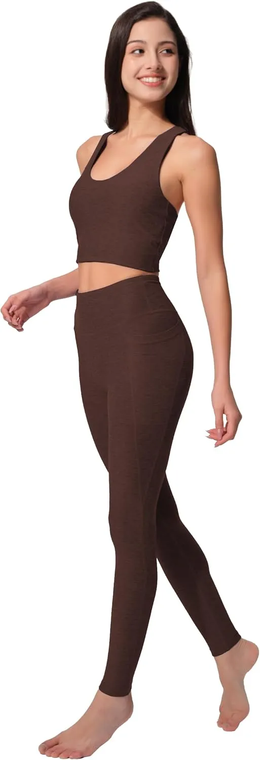 High Waist Yoga Pants with 2 Side Pockets,Ultra Soft Tummy Control Athletic Leggings for Women