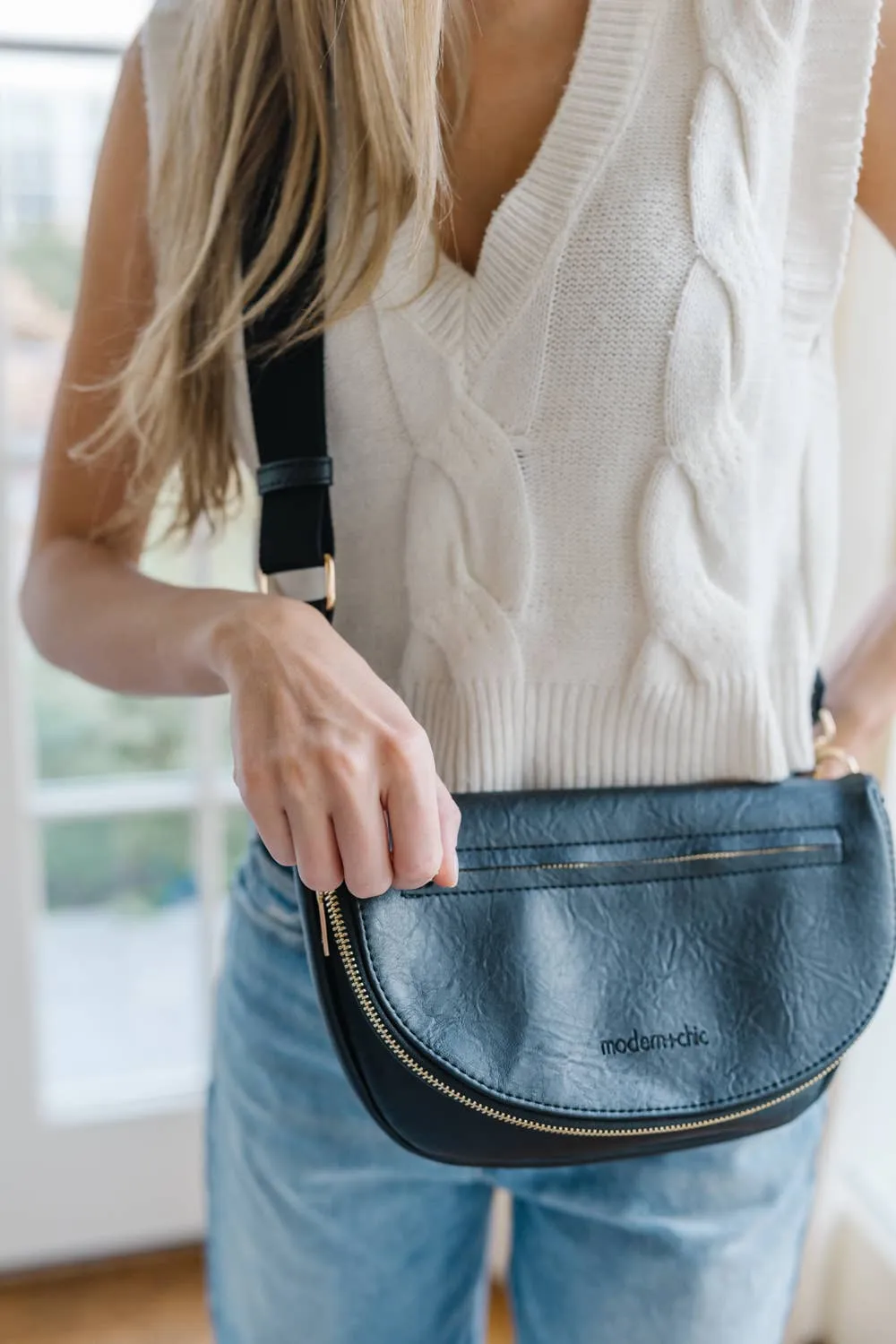 Holly Foldover Satchel Crossbody Belt Bag