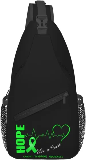 Hope For A Cure Kabuki Syndrome Awareness Crossbody Bags For Women Men Chest Backpack Gym Shoulder Bag Travel Outdoor Sports Casual Crossbody Bags