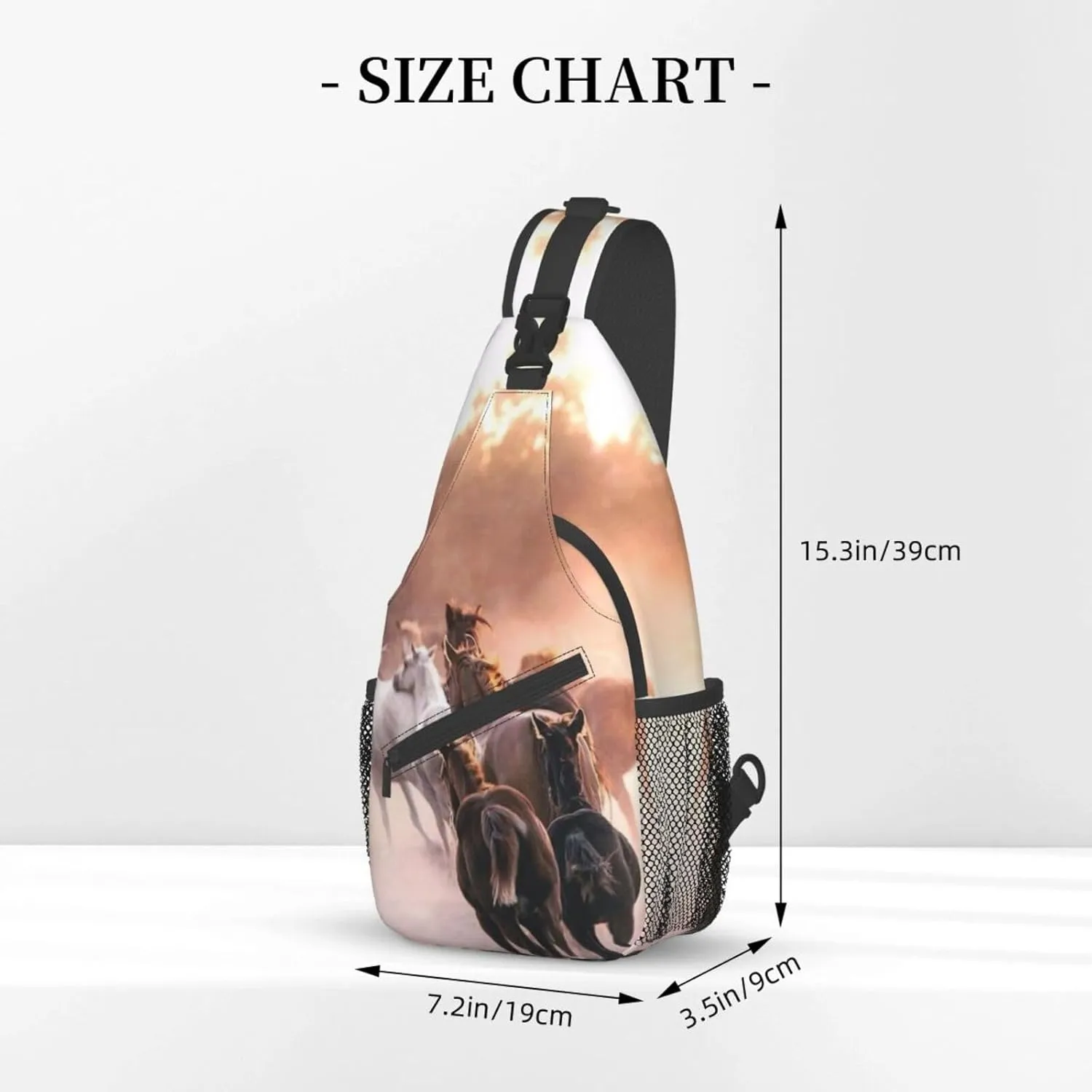 Horse Sling Bag Animal Crossbody Chest Daypack Casual Backpack Horse Shoulder Bag Horse Hiking Bag Cute Bag