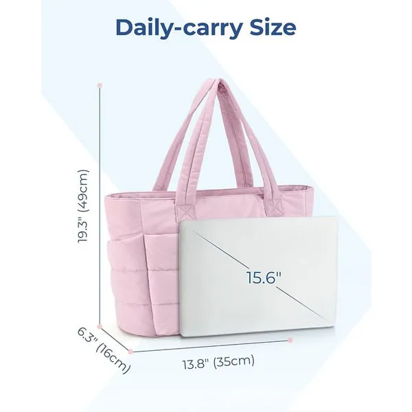 💜Hot Sale 50% OFF 👜Women's Waterproof Bubble Bag 20L Fluffy Tote Bag Quilted Laptop Shoulder Handbag