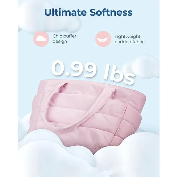 💜Hot Sale 50% OFF 👜Women's Waterproof Bubble Bag 20L Fluffy Tote Bag Quilted Laptop Shoulder Handbag