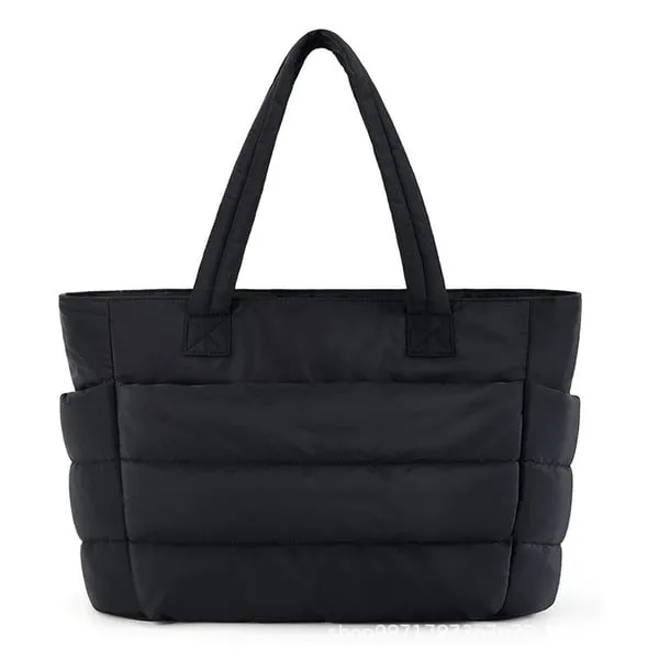 💜Hot Sale 50% OFF 👜Women's Waterproof Bubble Bag 20L Fluffy Tote Bag Quilted Laptop Shoulder Handbag