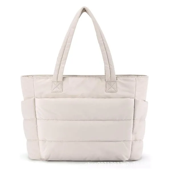 💜Hot Sale 50% OFF 👜Women's Waterproof Bubble Bag 20L Fluffy Tote Bag Quilted Laptop Shoulder Handbag