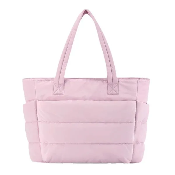 💜Hot Sale 50% OFF 👜Women's Waterproof Bubble Bag 20L Fluffy Tote Bag Quilted Laptop Shoulder Handbag