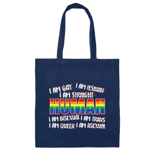 Human Equality Human Rights LGBT Gift Be Kind Protest Gay Pride Civil Rights Youth and Adult Navy Black Multicolor Canvas Tote Bag