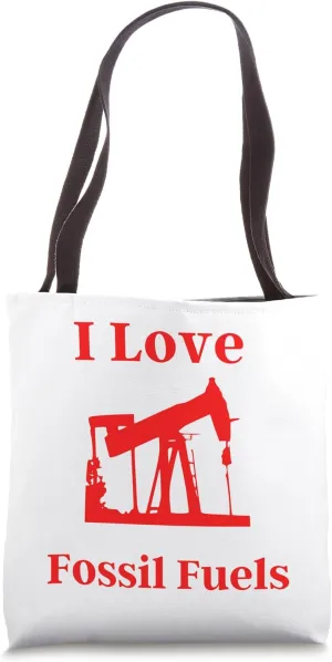 I Love Fossil Fuel Design Tote Bag