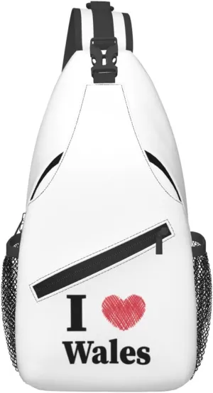 I Love Wales Crossbody Bags For Women Men Chest Backpack Gym Shoulder Bag Travel Outdoor Sports Casual Crossbody Bags