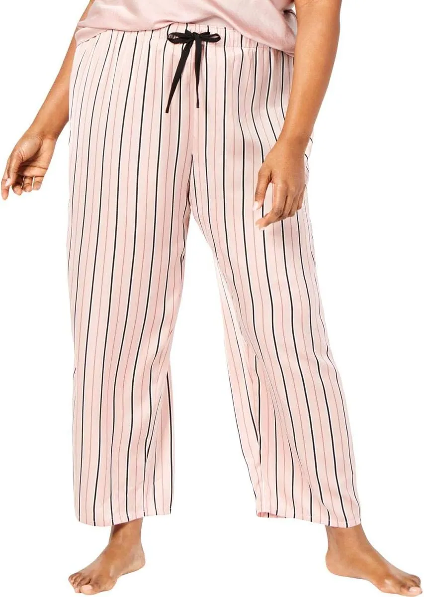 INC International Concepts Plus Size Pajama Lounge Pants Blushing Stripe 3X