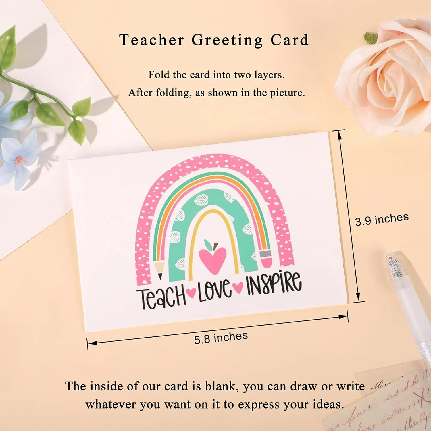 Initial Teacher Appreciation Gifts for Women, Christmas Thanksgiving Thank You Gifts for Teachers Set of 5