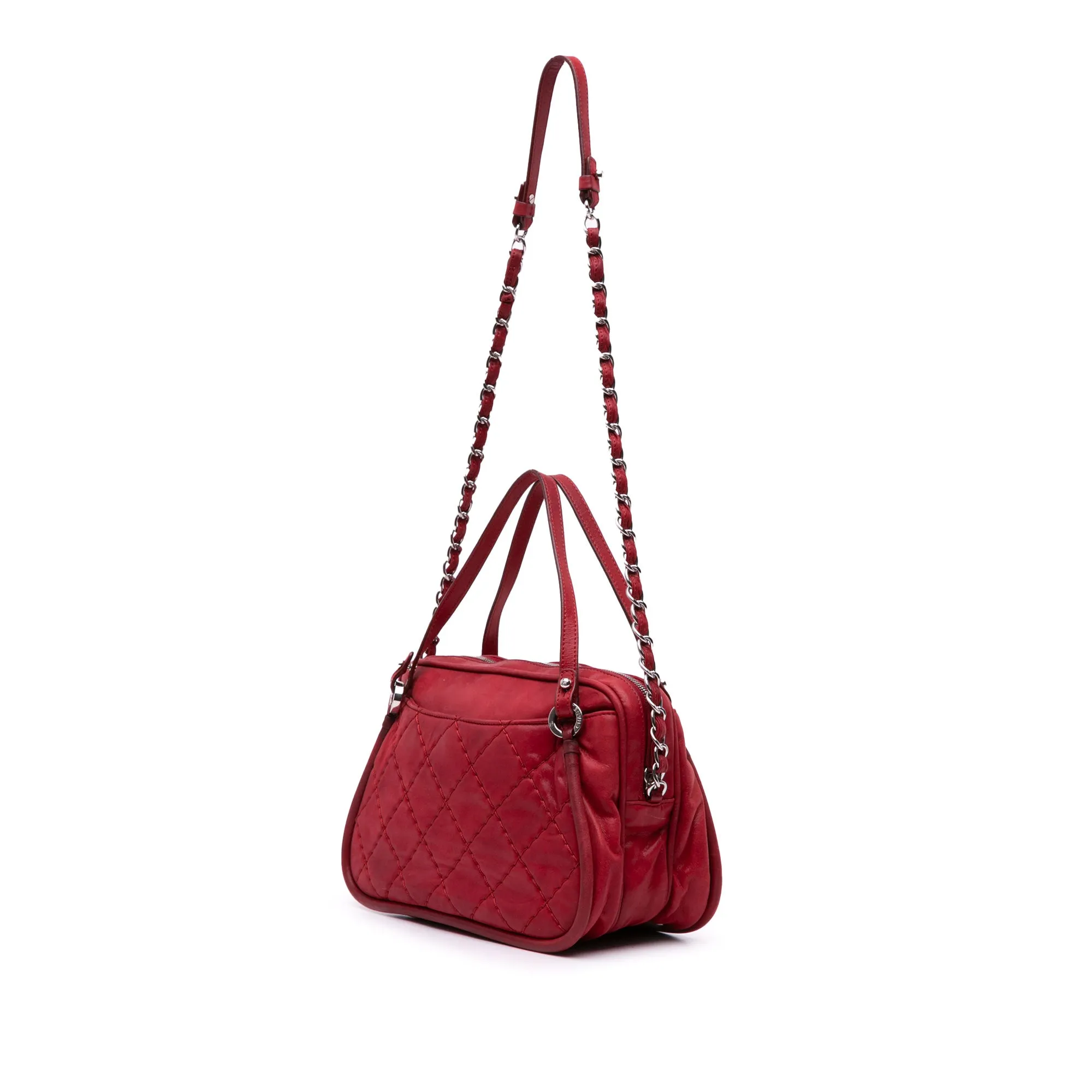 Iridescent Quilted Calfskin Relax CC Satchel