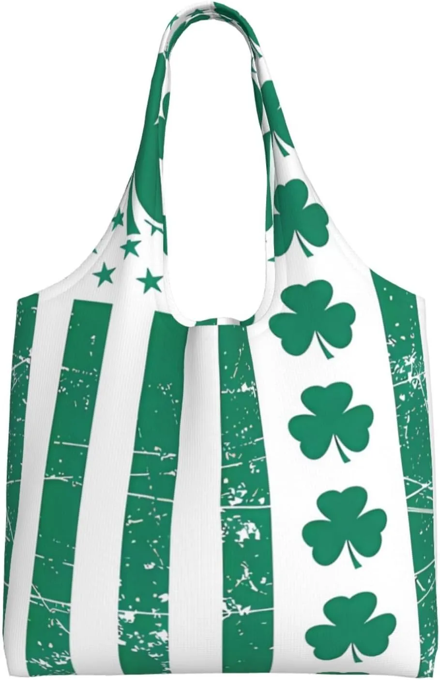 Irish American Flag Canvas Tote Bags Reusable Shopping Bag Handbag for Shopper Beach Gifts