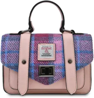 Islander Harris Tweed Mini Satchel, Handbag for Women, Flap and Microfiber Leather