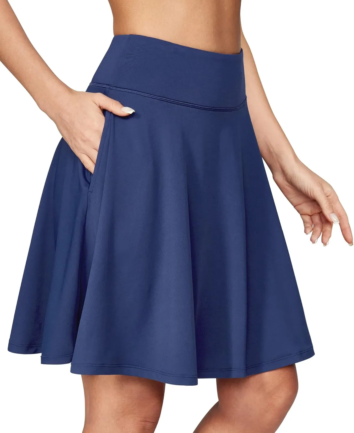 IUGA 20" Knee Length Skorts Skirts for Women with Pockets Tennis Skirt High Waisted Golf Skirts for Women Casual Athletic