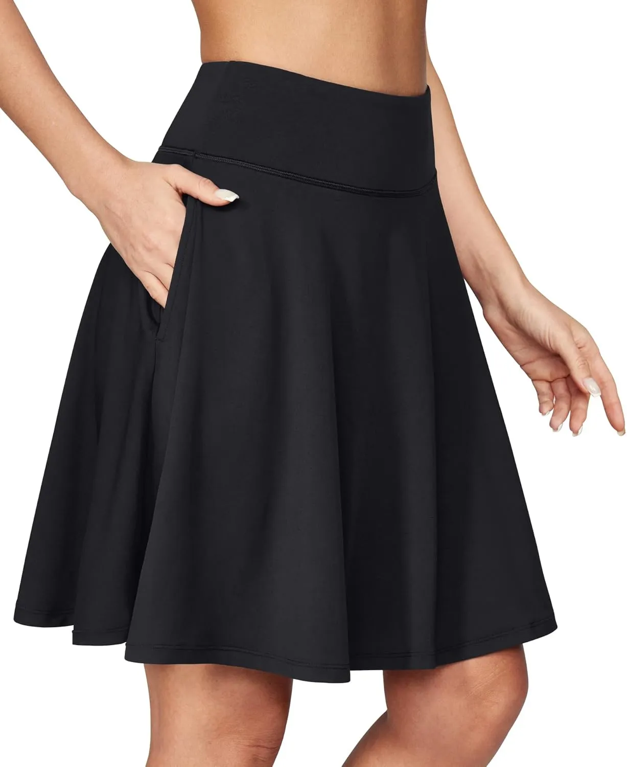 IUGA 20" Knee Length Skorts Skirts for Women with Pockets Tennis Skirt High Waisted Golf Skirts for Women Casual Athletic
