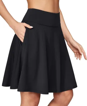 IUGA 20" Knee Length Skorts Skirts for Women with Pockets Tennis Skirt High Waisted Golf Skirts for Women Casual Athletic