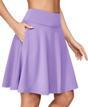IUGA 20" Knee Length Skorts Skirts for Women with Pockets Tennis Skirt High Waisted Golf Skirts for Women Casual Athletic