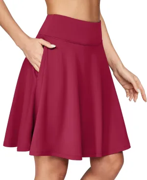 IUGA 20" Knee Length Skorts Skirts for Women with Pockets Tennis Skirt High Waisted Golf Skirts for Women Casual Athletic